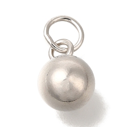 Платина Круглые подвески из стерлингового серебра с родиевым покрытием, анти-тускнение, с прыжковых колец, платина, 925 мм, отверстие : 9x6 мм