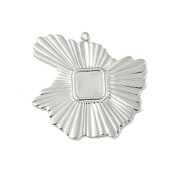 Нержавеющая Сталь Цвет 304 Настройки кабошон из нержавеющей стали кулон, самородки, цвет нержавеющей стали, лоток : 8x8 мм, 35.5x36x2 мм, отверстие : 1.8 мм