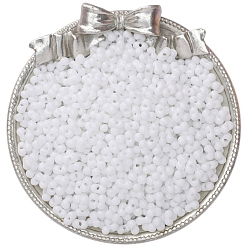 Белый Выпечка краска стеклянные бусины, круглое отверстие, арахис, белые, 6x4 мм, отверстие : 1 мм, о 100 шт / комплект