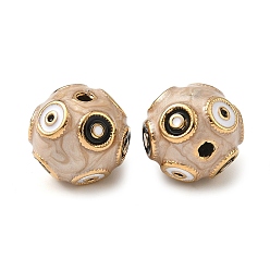 Разноцветный 304 из нержавеющей стали эмаль бисер, круглые бусины, ионное покрытие (ip), реальный 18 k позолоченный, красочный, 14.5~15 мм, отверстие : 2 мм