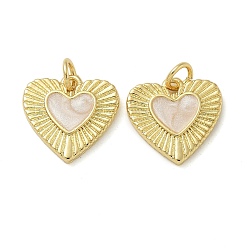 Льняное Полотно Подвески из латуни с покрытием из эмали, с целью перехода в кольце, долговечный, без свинца и без кадмия, сердце прелести, реальный 18 k позолоченный, белье, 13.5x14.5x2 мм, отверстие : 3 мм