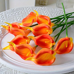 Оранжевый Пластиковый искусственный цветок, для свадебного букета своими руками, вечернее украшение дома, калла, оранжевые, 360 мм, 10 шт / комплект