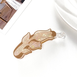 Перу Цветочные акриловые заколки для волос из кожи аллигатора, аксессуары для волос для женщин и девочек, Перу, 100 мм