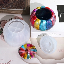 Белый Тема Дня благодарения, ящик для хранения тыквы «сделай сам», силиконовые формы для пищевых продуктов, формы для литья смолы, белые, дно: 10x6.5см, крышка: 6.9x3.3 см