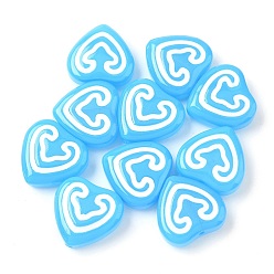 Небесно-голубой Бусины из стеклянной эмали, окрашенные методом запекания, сердце, голубой, 19.5x20.5x7.5 мм, отверстие : 1.5~1.6 мм