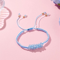 Белый Нефрит Плетеные браслеты из бусин натурального белого нефрита, плетеные браслеты из нейлоновой нити для женщин, внутренний диаметр: 1-7/8~3-1/8 дюйм (4.9 см)