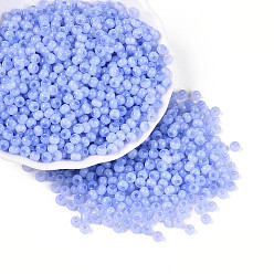 Васильковый Бисер из стекла , имитации кошачьего глаза , рондель, васильковый, 4x3.3 мм, отверстие : 1.4 мм