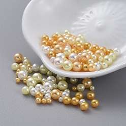 Goldenrod ABS Plastic Imitation Pearl, No Hole Beads, UV Resin Filler, Epoxy Resin Jewelry Making, Round, Goldenrod, 2.3~4.7mm, about 250pcs/bag