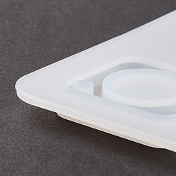 Белый Силиконовые формы для подвески в форме ключа, пресс-формы для литья смолы с крюком dook, для бесконтактного открывания дверей, белые, 95x87x7 мм, отверстие : 3.5~5 мм, внутренний диаметр: 64~75x30~31 мм