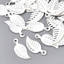 Серебро Железа прелести, без никеля , лист, серебряный цвет гальваническим, 14x6x0.5 мм, отверстие : 1 мм