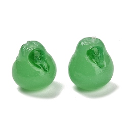 Зеленый Бусины лэмпворк , груша, зелёные, 11.5-12x12-13 мм, отверстие : 1.4 мм