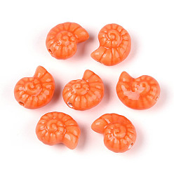 Коралловый Фарфоровые бусины ручной работы, спиральная оболочка, жемчужные, коралл, 14.5~15x12~12.5x9~9.5 мм, отверстие : 1.8~2 мм