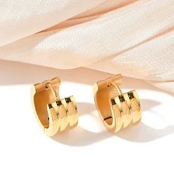 Золотой 304 серьги-кольца из нержавеющей стали с эффектом полировки, ионное покрытие (ip), золотые, 13x7 мм