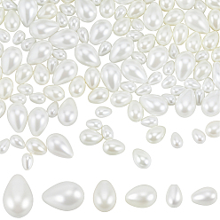 Белый 210 шт. 3 стили стеклянные жемчужные бусины-капли, слеза, белые, 7~13x5~9 мм, отверстие : 1 мм