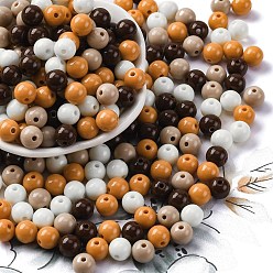 Кокосово-Коричневый Непрозрачные акриловые бусины, круглые, кокосового коричневый, 7~7.5x7.5~7.8x7.5~7.8 мм, отверстие : 1.6 мм