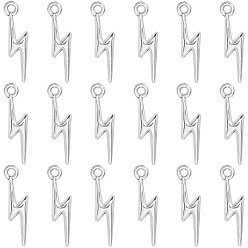 Античное Серебро 200 подвески из цинкового сплава в тибетском стиле, удар молнии, античное серебро, 20x5x2.5 мм, отверстие : 1.6 мм, 200 шт / комплект