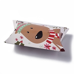 Олень Бумажные подушки, подарочные коробки конфет, для свадьбы сувениры детский душ день рождения праздничные атрибуты, белые, олень, 3-5/8x2-1/2x1 дюйм (9.1x6.3x2.6 см)