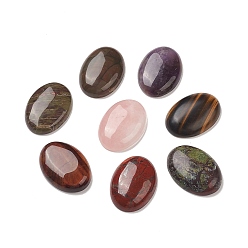 Mixed Stone Natural Mixed Gemstone Cabochons, Half Oval, 35x25x8mm