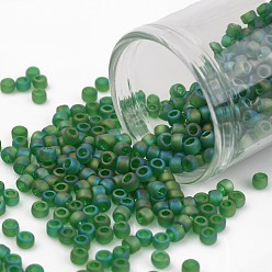 (167BF) Matte Transparent AB Peridot Toho runde Rocailles, japanische Rocailles, (167 bf) matt transparent ab peridot, 8/0, 3 mm, Bohrung: 1 mm, ca. 10000 Stk. / Pfund