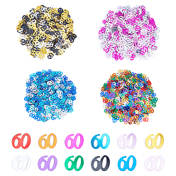 Mixed Color 60 Confetti, 60th Birthday Decorations, for Birthday Table Decor Party Favors, Mixed Color, 11.3x13.5x0.2mm, about 4800pcs/set