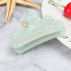 Лазурный Акриловые коготь заколки, аксессуары для волос для женщин и девочек, облако, лазурный, 73x37 мм