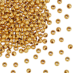 Golden 500Stück Messingperlen, Runde, golden, 3x2.5 mm, Bohrung: 1.2 mm