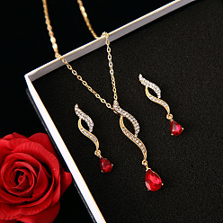 Светло-сиамский Ожерелье из сплава со стразами и подвеской-гвоздиком, золотые, граненые, Light Siam, 400 мм