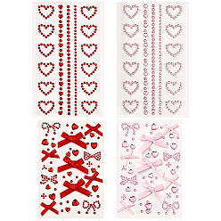 Mixed Shapes 4 шт. 4 стили наклейки для аквагрима из смолы, терилена и акрила, разнообразные, 120x81.5x0.3 мм