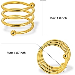 Golden Stainless Steel Napkin Rings, Napkin Holder Adornment, Restaurant Daily Accessaries, Golden, 45.5x40mm
