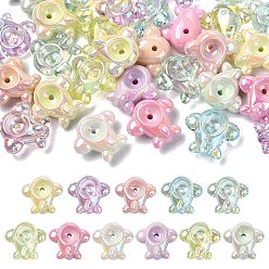 (52) Непрозрачная лаванда 60шт 2 стили УФ-покрытие непрозрачные акриловые бусины, самолет, с блеском порошок, разноцветные, 11.5~26x26~28.5x11~28.5 мм, отверстие : 2.7 мм, 30 шт / стиль