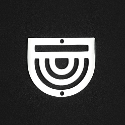 Нержавеющая Сталь Цвет Не тускнеет 201 компоненты люстры из нержавеющей стали ссылки, арочная форма, лазерная резка, цвет нержавеющей стали, 20x23.5x1 мм, отверстие : 1.4 мм