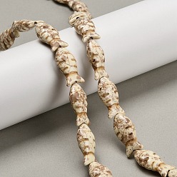 Бежевый Синтетических нитей бирюзовые бусы, рыба, окрашенные, окрашеные, бежевые, 24x11.5~12x7 мм, отверстие : 1.2 мм, около 17 шт / нитка, 15.16'' (38.5 см)