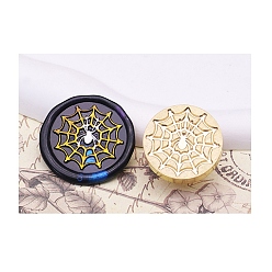 Spider Хэллоуин серии сургучная печать латунные головки штампов, для сургучной печати, золотые, паук, 25x14 мм, внутренний диаметр: 7 мм