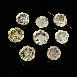 Цветок Натуральные бусины из лимонного кварца (нагретые)., резные бусины, цветок, 15.5x8 мм