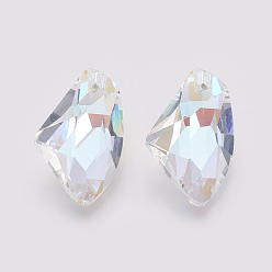 Солнечный Свет K 9 подвески из стеклянного горного хрусталя, имитация австрийский хрусталь, граненые, солнечный свет, 26~27x16x8.5~10 мм, отверстие : 1.2~1.6 мм