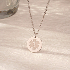 Нержавеющая Сталь Цвет Стильные 304 подвески-символы медицины из нержавеющей стали для женщин на каждый день, цвет нержавеющей стали, 17.72 дюйм (45 см)