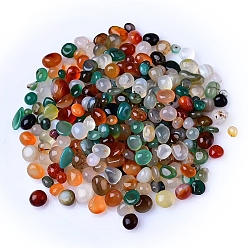 Натуральный Агат Натуральные и окрашенные агатовые гранулы, для проектов домашнего рукоделия и украшения цветочных горшков, аквариумов, 3~5 мм, около 100 г / набор