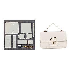 Белый Набор сумок-кроссбоди в форме сердца своими руками, включая материалы сумки из искусственной кожи, белые, 220x130x70 мм