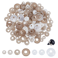 (52) Непрозрачная лаванда 220шт 7 стили пластиковые глазки шайбы, разноцветные, 9x3 мм, отверстие : 2.5 мм