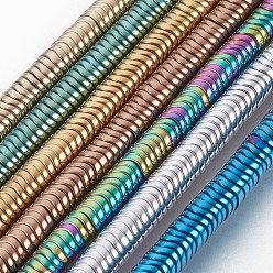 (52) Непрозрачная лаванда Гальваническая немагнитная синтетическая гематитовая нить, волнистый диск, разноцветные, 4x1.5 мм, отверстие : 0.8 мм, около 394 шт / нитка, 15.7 дюйм (40 см)