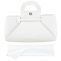 Белый 1чехлы для очков из искусственной кожи, прямоугольные, с 1 салфетками для чистки замши из микрофибры из поликарбоната, белые, 140 мм