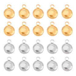 (52) Непрозрачная лаванда 28 шт. 2 цвета 304 подвески из нержавеющей стали, плоско-круглые, разноцветные, 11x8x4 мм, отверстие : 1.6 мм, 14 шт / цвет