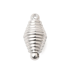 Нержавеющая Сталь Цвет Магнитные застежки, нержавеющая сталь 304, ребристый биконус, цвет нержавеющей стали, 15x7.5 мм, отверстие : 1.2 мм