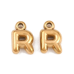 Letter R 304 подвески из нержавеющей стали, письмо амулеты, ионное покрытие (ip), Буква R, 9.5~10x2.5~9x2.5 мм, отверстие : 1.2 мм