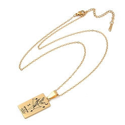 Близнецы 12 Созвездие из нержавеющей стали с гравировкой карт Таро подвеска кабель цепочка ожерелье, золотые, Близнецы, 17.72 дюйм (45 см)