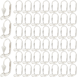 Платина 200 шт. латунные серьги с рычагом, проволока для ушей с петлями, платина, 18x10 мм, отверстие : 2 мм