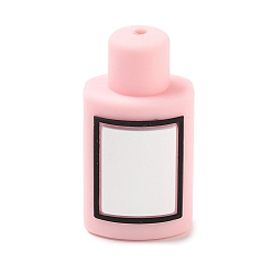 Bottle Silicone Focal Beads, Pink, Perfume, 30x16x12.5mm, Hole: 3mm