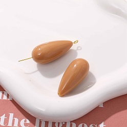 Светло-коричневый Непрозрачные шарики cmолы, слеза, загар, 34x15 мм, отверстие : 1.6 мм