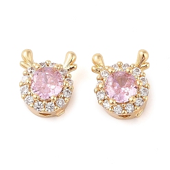 Real 14K Gold Plated Brass with Cubic Zirconia Beads, Dragon, Real 14K Gold Plated, 10.5x9x6mm, Hole: 2mm