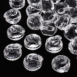 Прозрачный Прозрачные акриловые подвески, граненые, 3 d яблоко, прозрачные, 17.5x19x18 мм, отверстие : 2 мм, Около 173 шт / 500 г